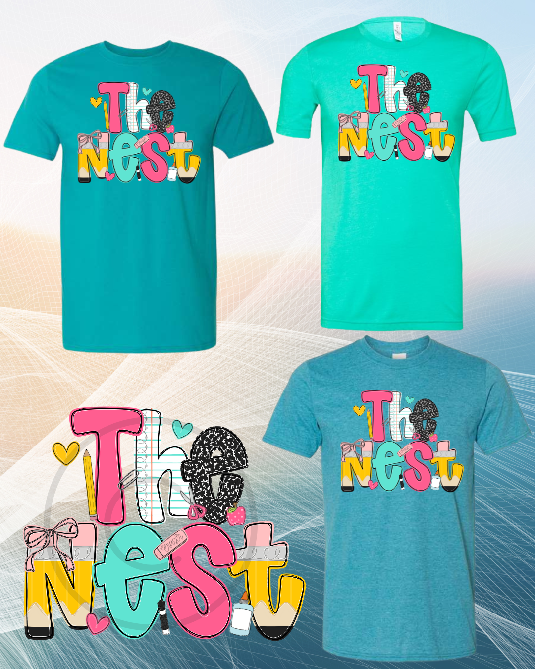 The Nest Custom Teal Tee
