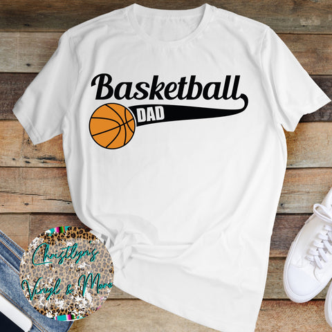 Basketball Dad Sublimation Transfer or White Tee