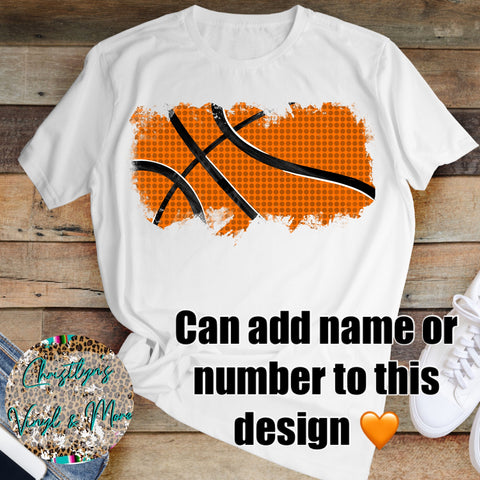 Custom Basketball Number Sublimation Transfer or White Tee