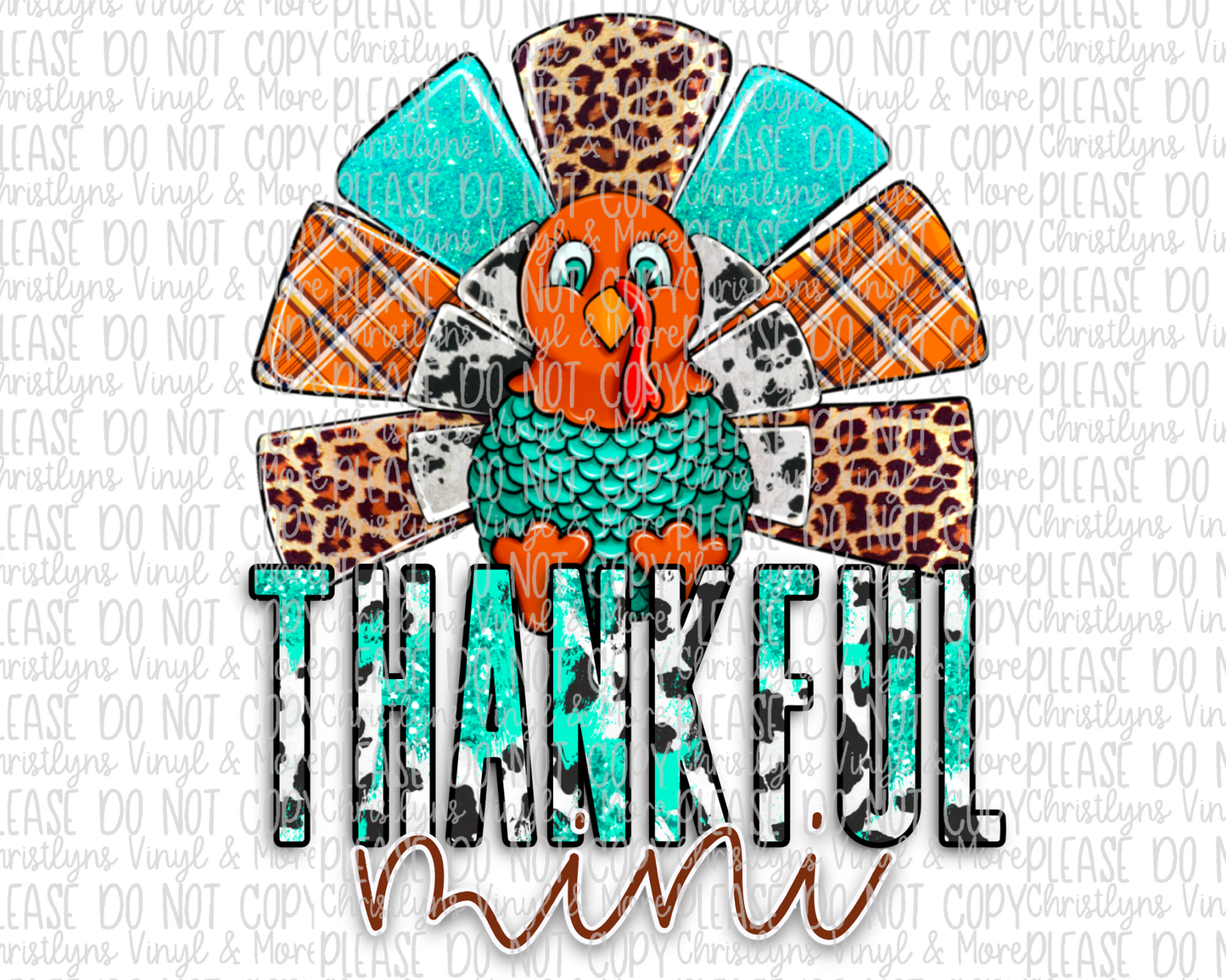 Thankful Mini Sublimation Transfer or White Tee