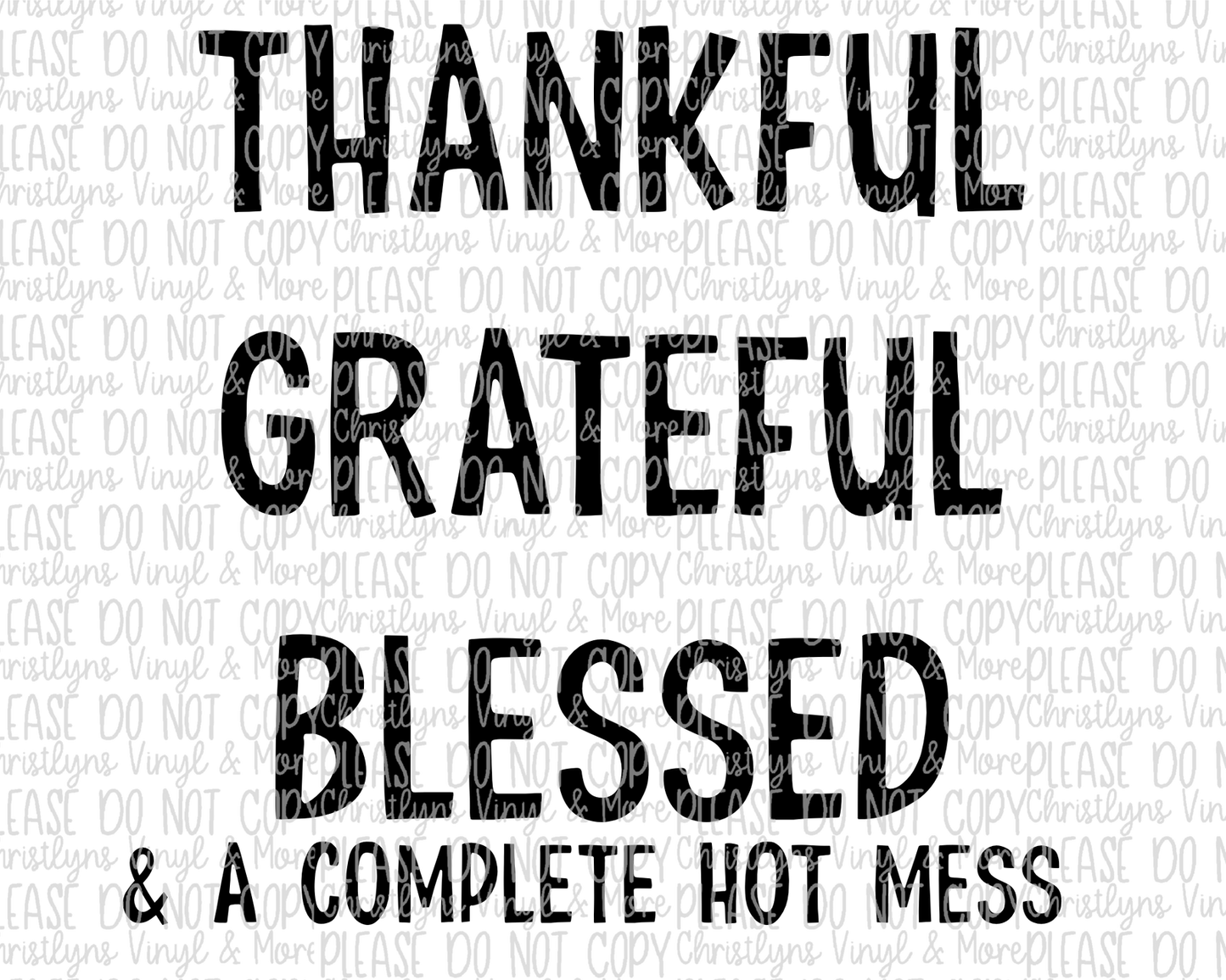 Thankful Sublimation Transfer or White Tee