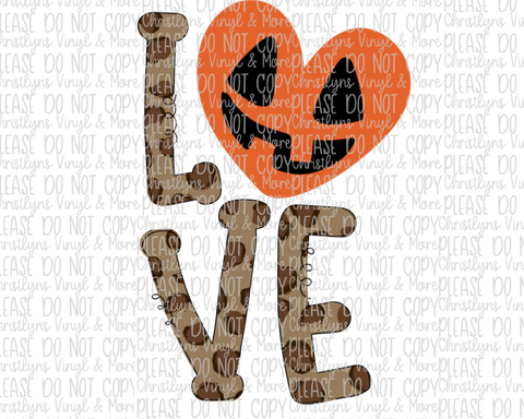 Love Halloween Pumpkin Face Sublimation Transfer or White Tee