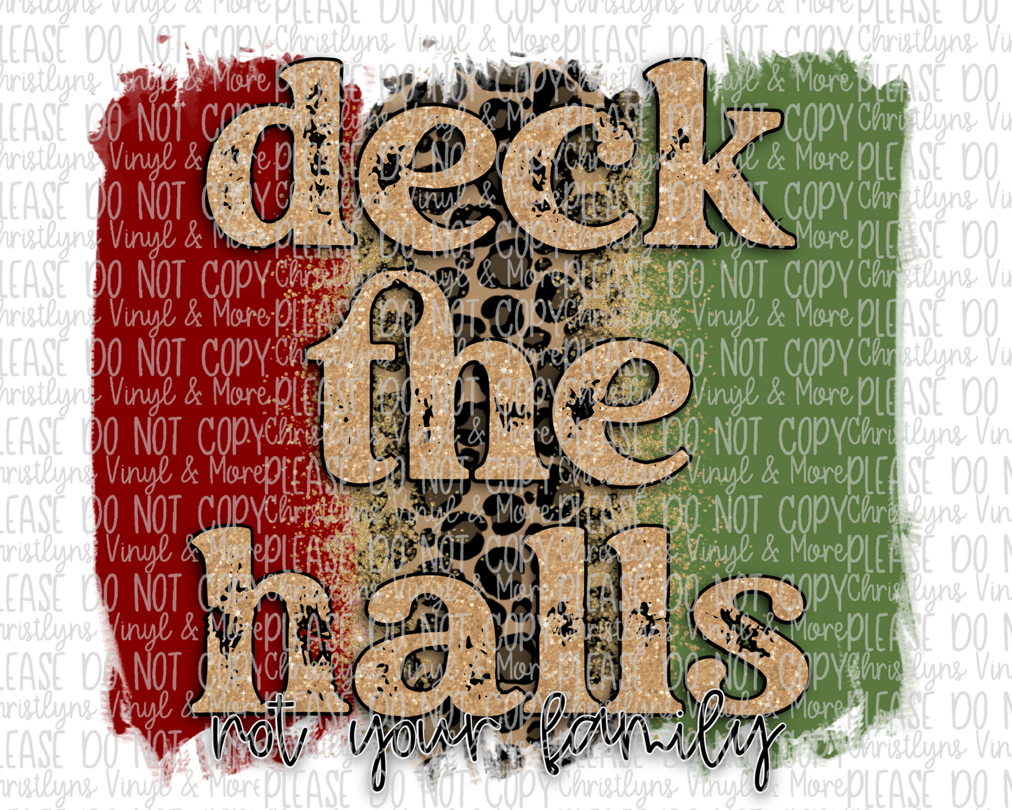 Deck The Halls Sublimation Transfer or White Tee