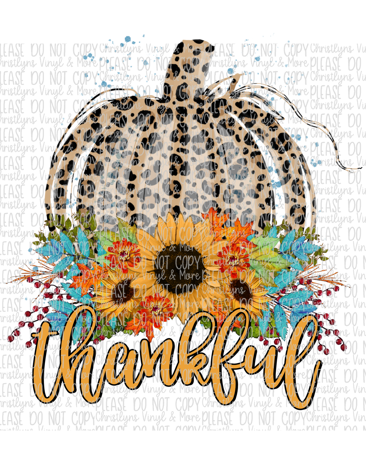 Thankful Sublimation Transfer or White Tee