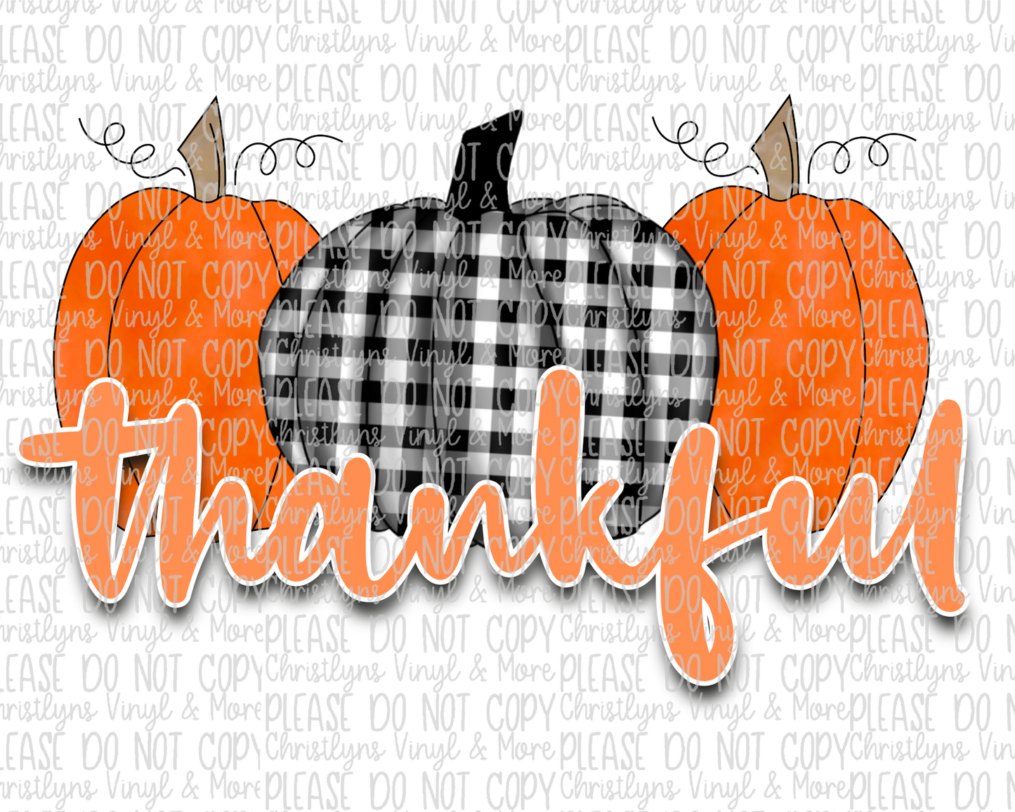 Thankful Pumpkins Sublimation Transfer or White Tee