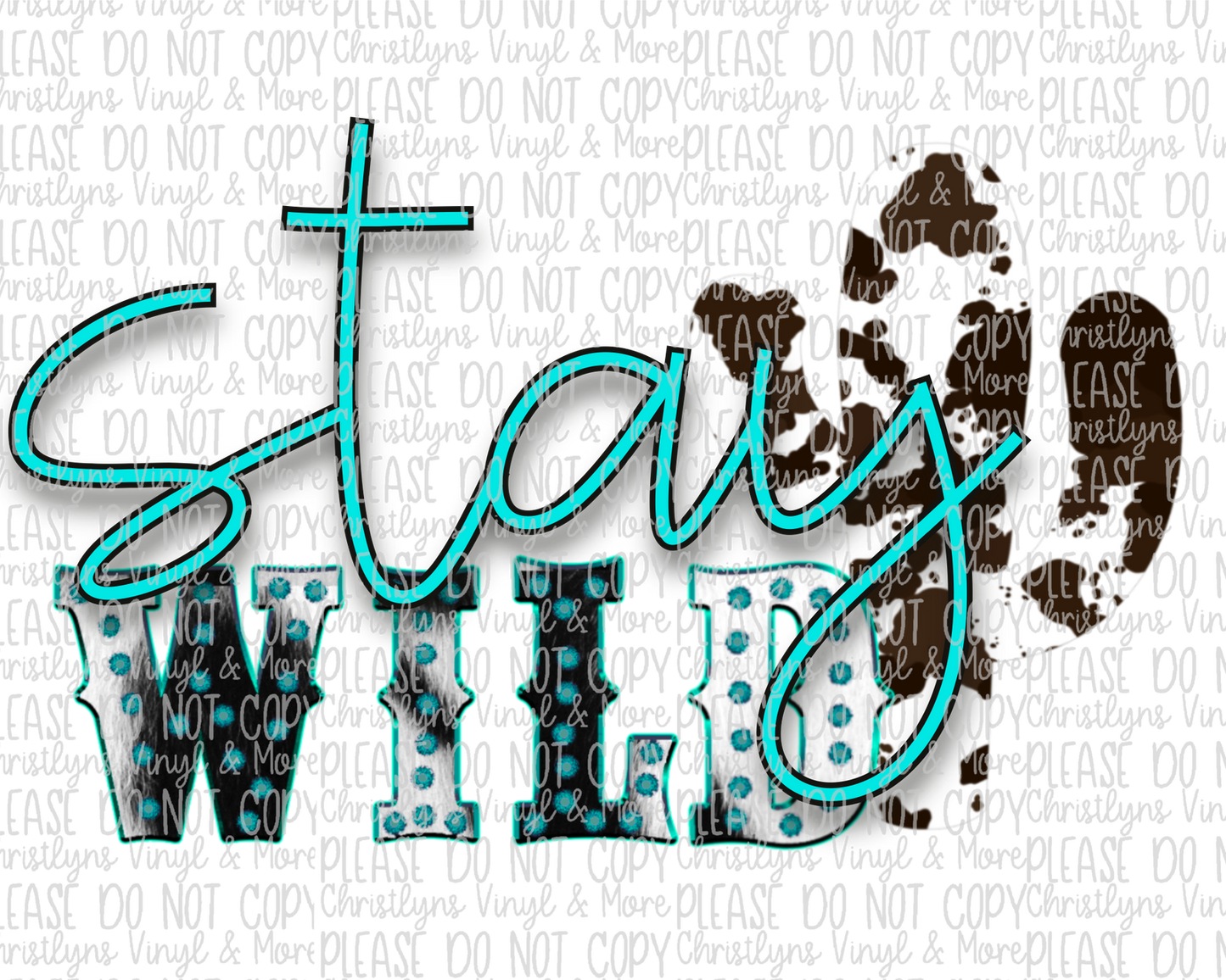 Stay Wild Sublimation Transfer or White Tee