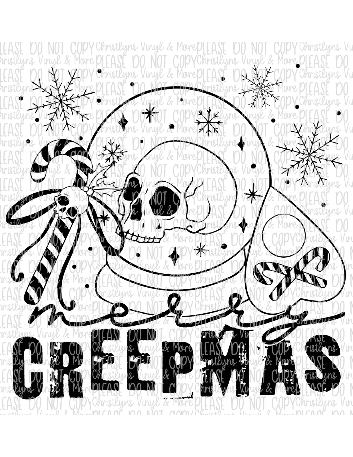 Merry Creepmas Sublimation Transfer or White Tee