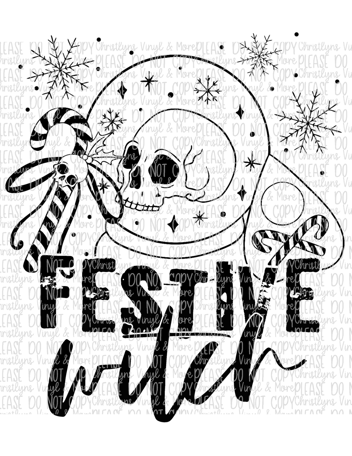 Festive Witch Sublimation Transfer or White Tee