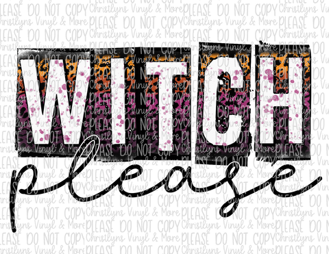Witch Please Sublimation Transfer or White Tee