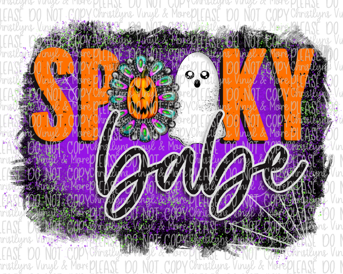 Spooky Babe Sublimation Transfer or White Tee