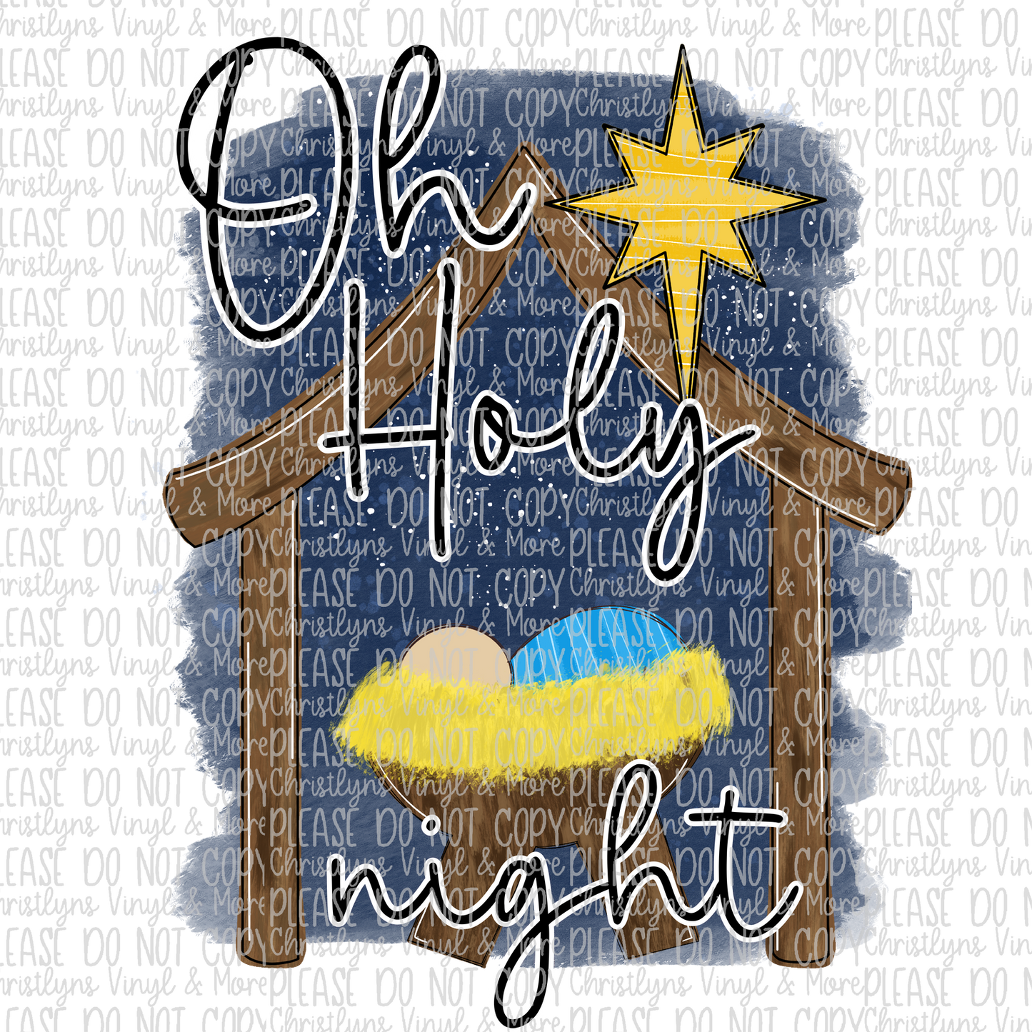 Oh Holy Night Sublimation Transfer or White Tee