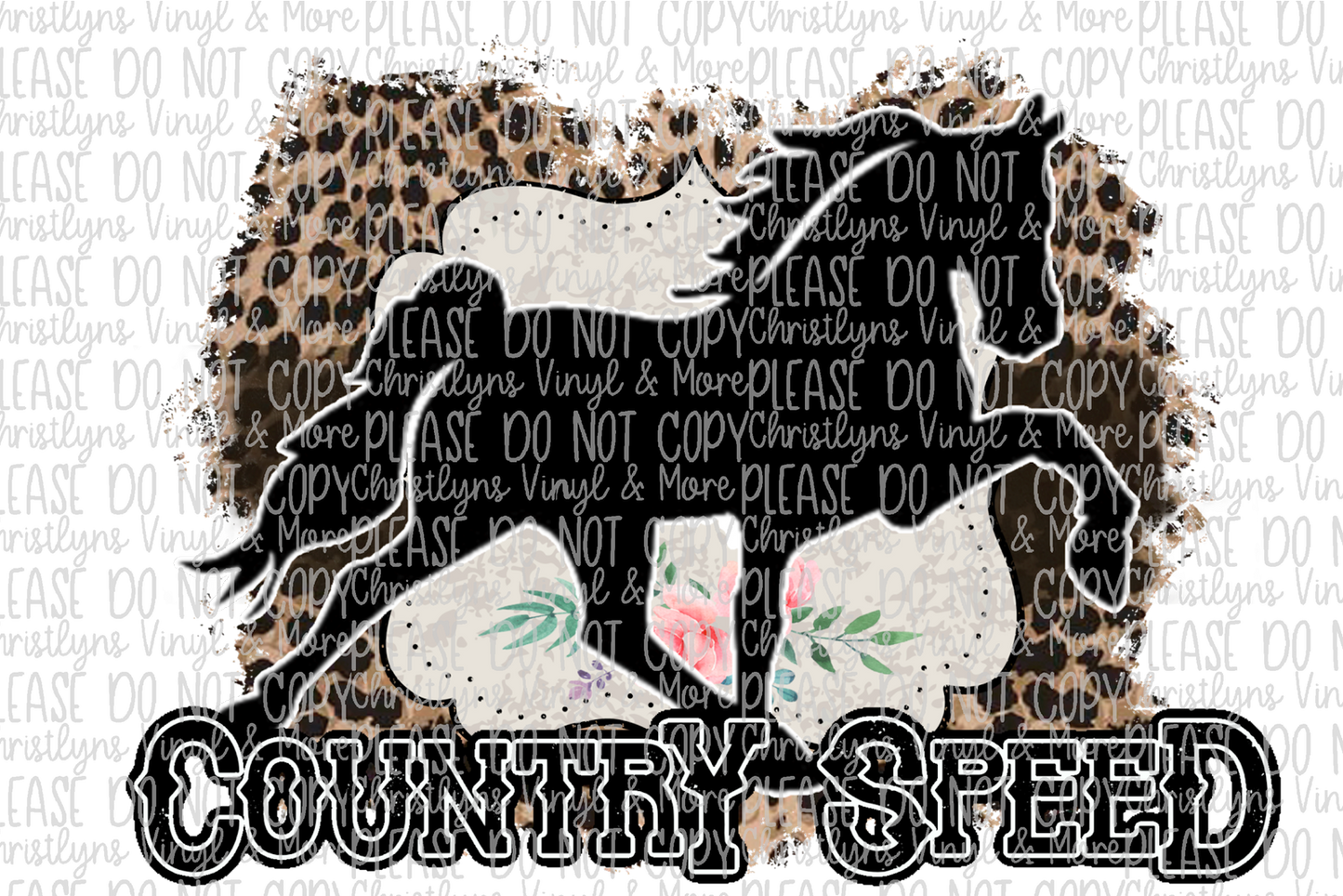 Country Speed Sublimation Transfer or White Tee