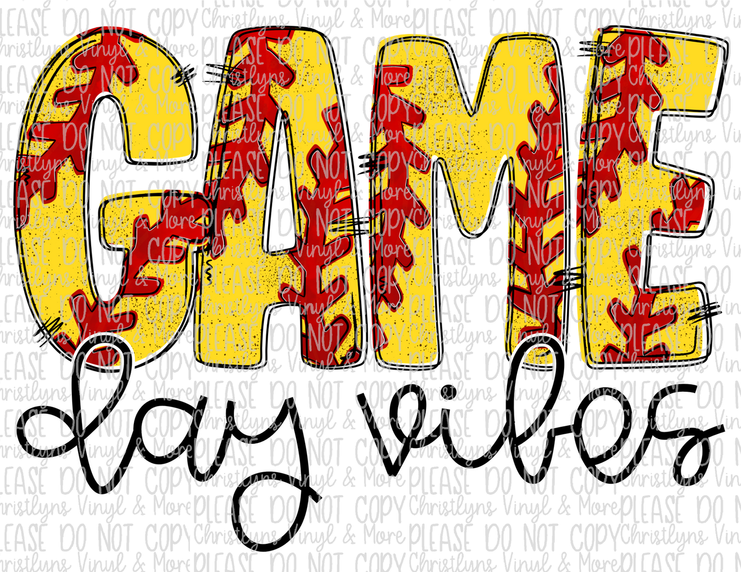 Game Day Vibes Softball Sublimation Transfer or White Tee