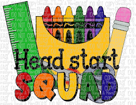 Head Start Squad Sublimation Transfer or White Tee
