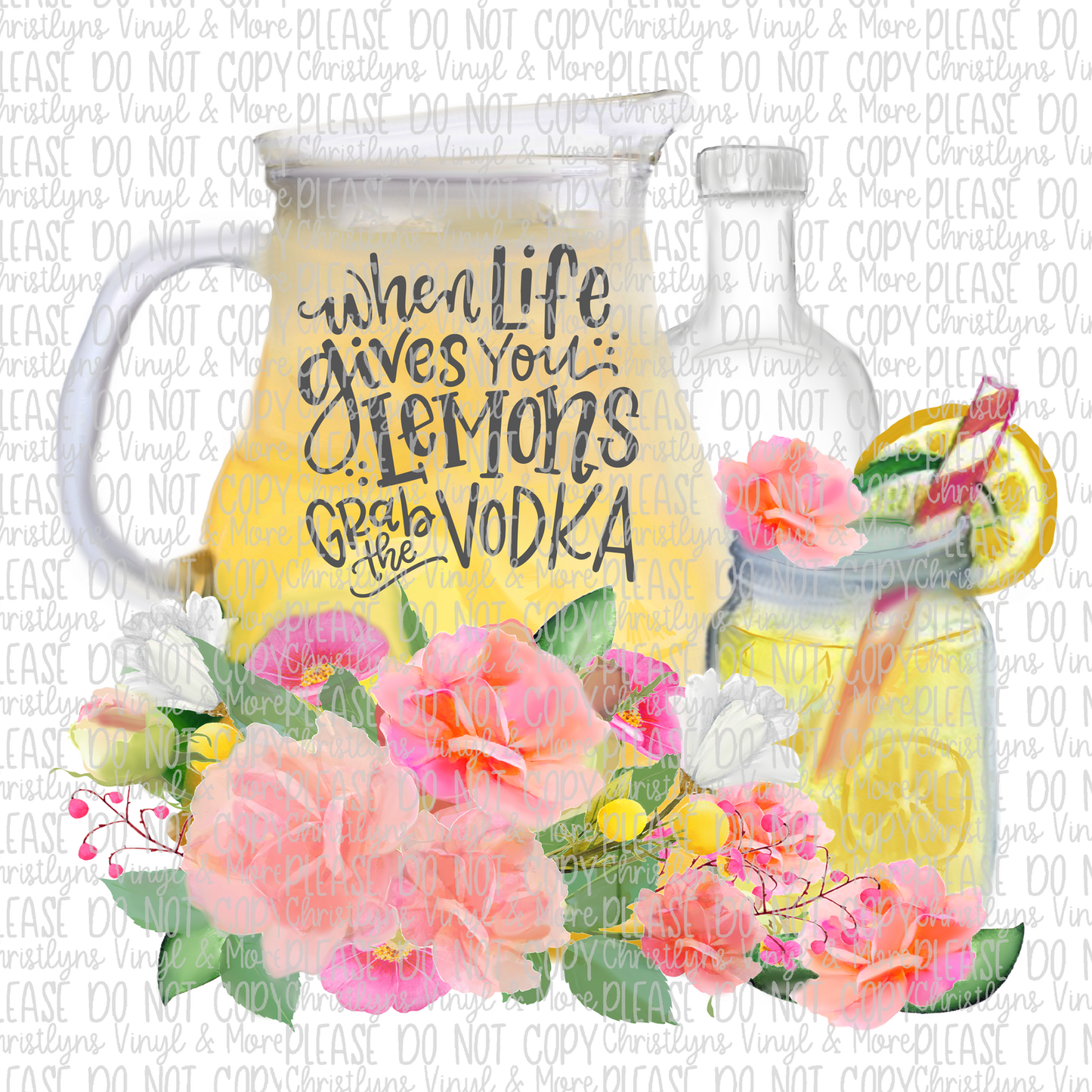 When Life Gives You Lemons Sublimation Transfer or White Tee