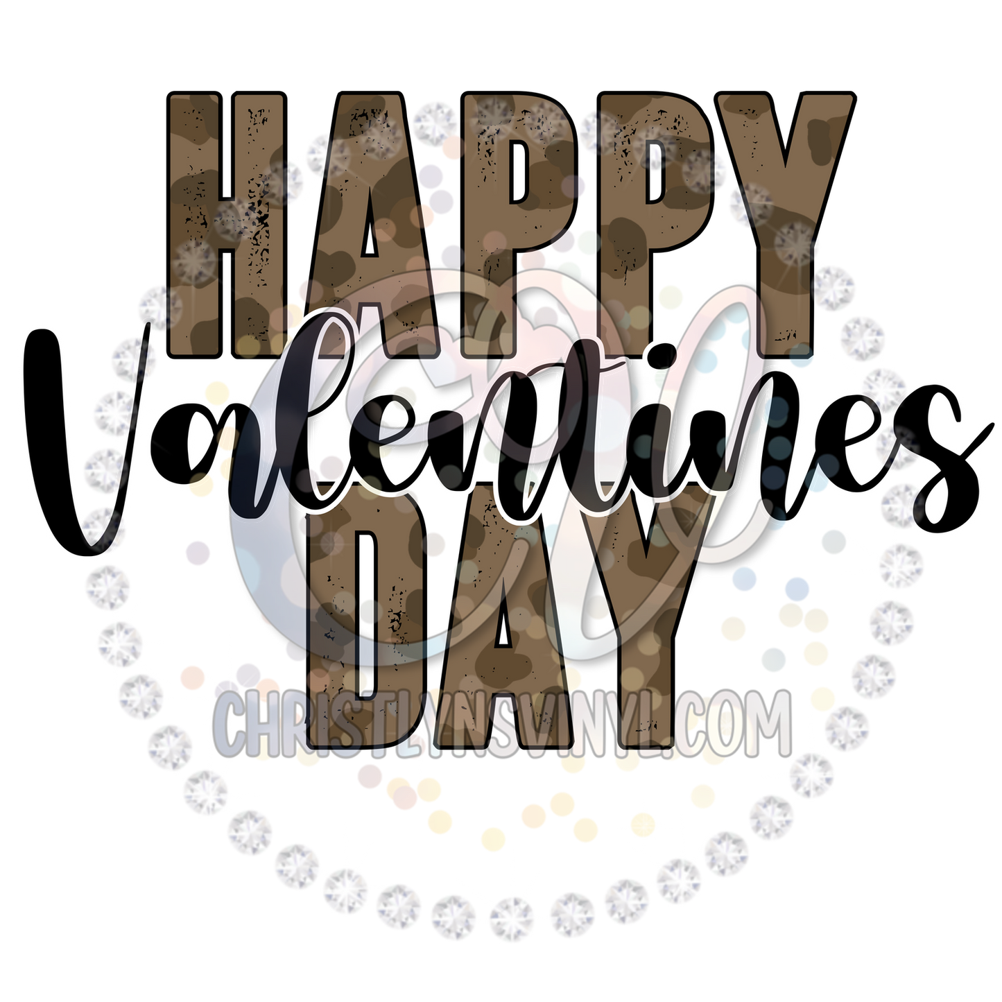 Happy Valentines Day Cheetah Sublimation Transfer