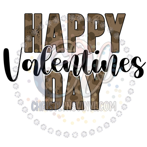 Happy Valentines Day Cheetah Sublimation Transfer