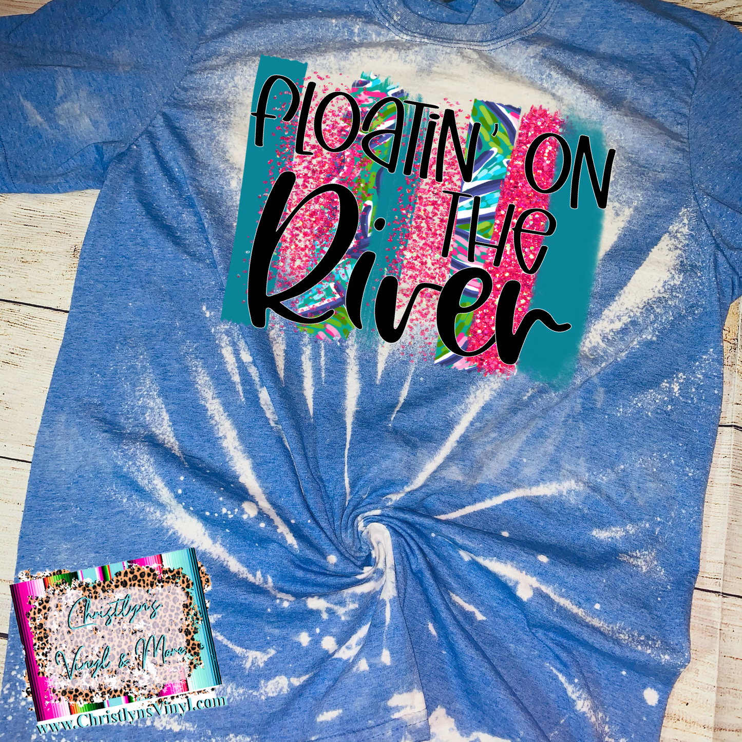 River Coral Blue Brushstrokes Summer Sublimation Transfers