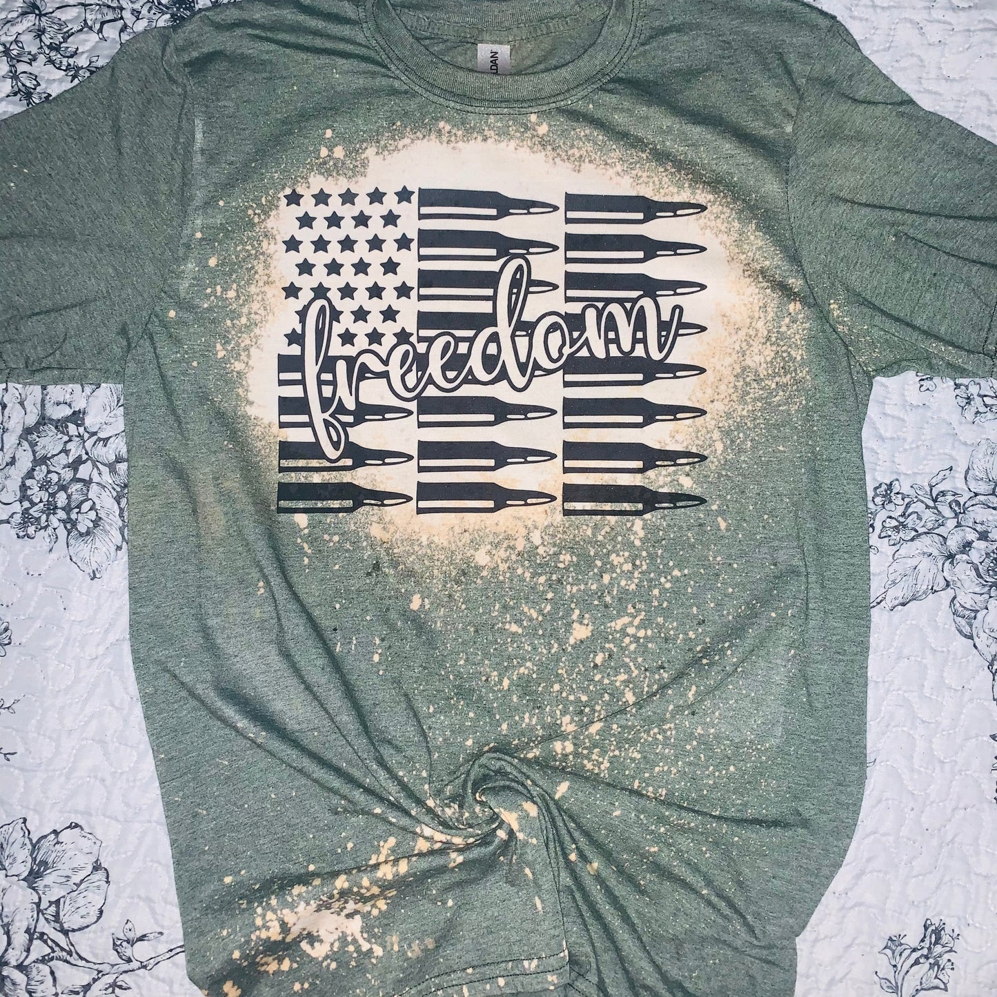 Freedom Flag Bleached or Solid Shirt Transfer Sublimation