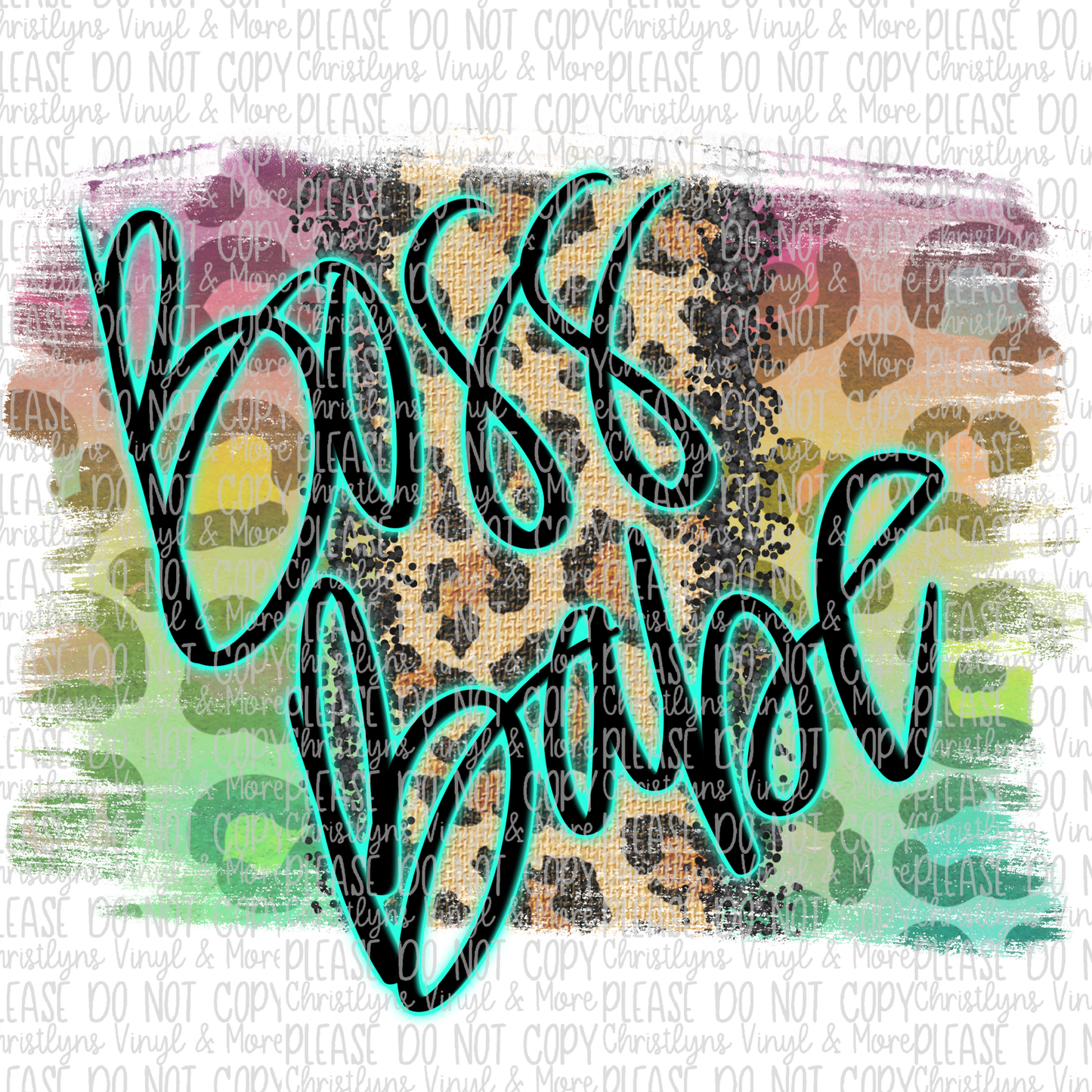boss babe watercolo leopard sublimation design transfer wholesale cheap boss babe