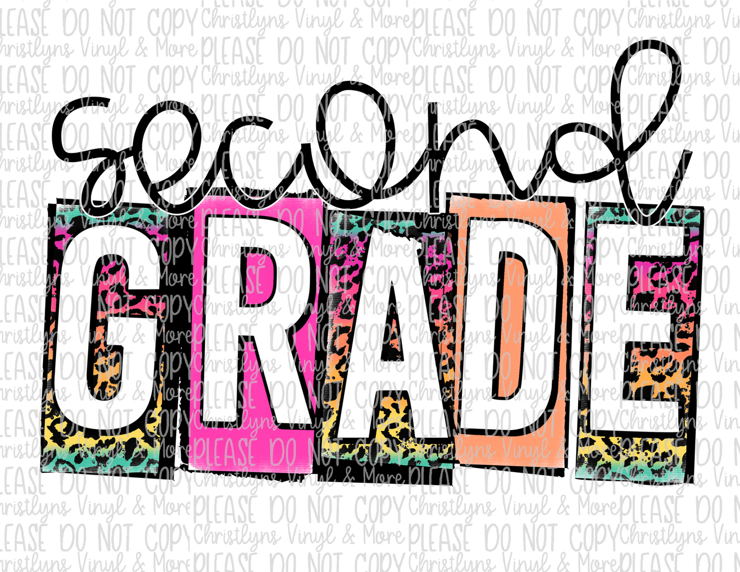 Leopard Rainbow School Grades Sublimation Transfers