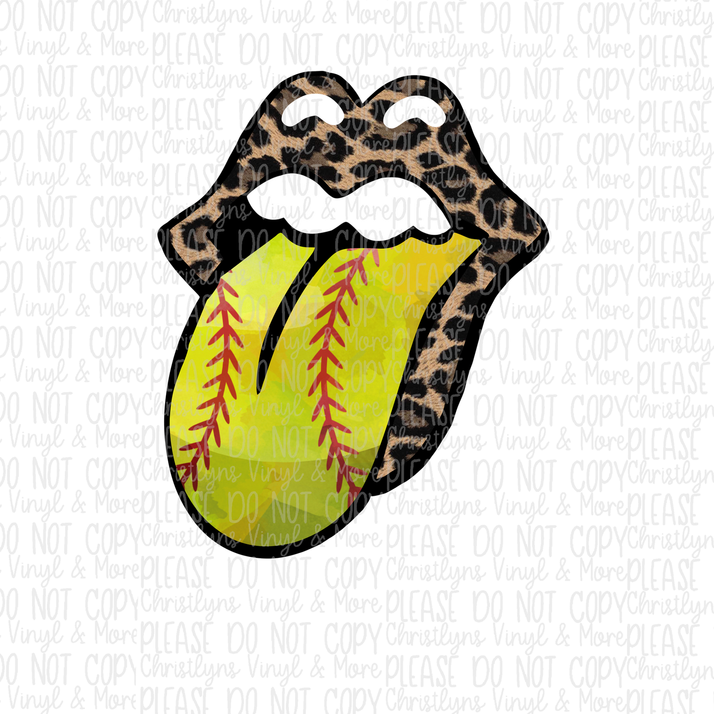 Cheetah Tongue Soccer Football Softball Sublimation Transfer