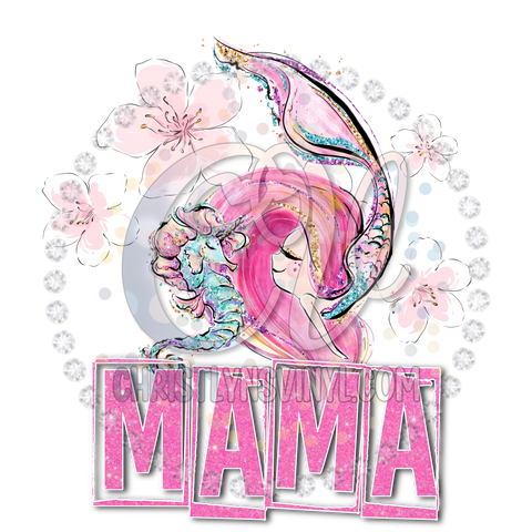 Mama Mini Mermaid Sublimation Transfer