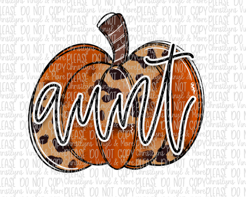 Mama Aunt Nana Grammy GiGi Leopard Pumpkin Fall Call Me Sublimation Transfer
