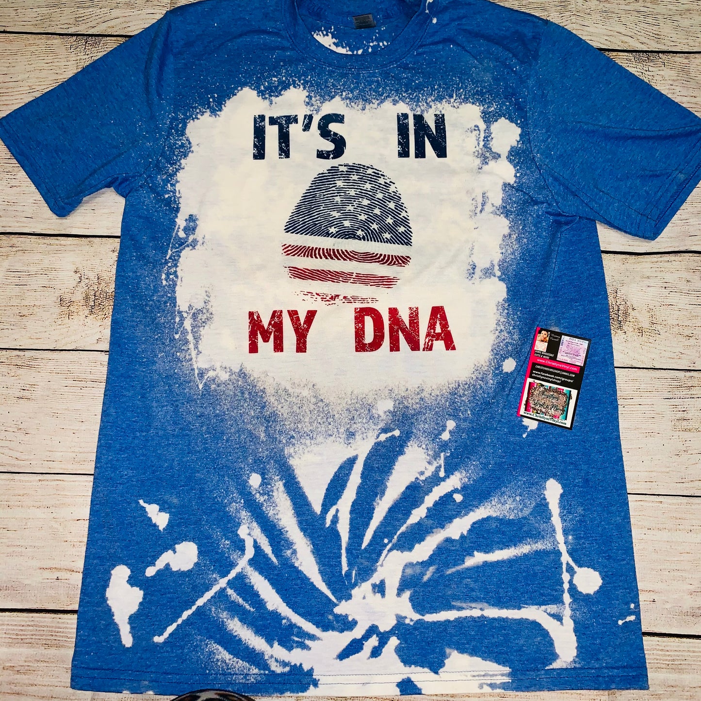 It’s in my DNA Blue Bleached Tee or Sublimation Transfer