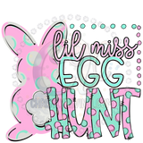 Girl Easter Bunny Hunt is On Sublimation Transfer