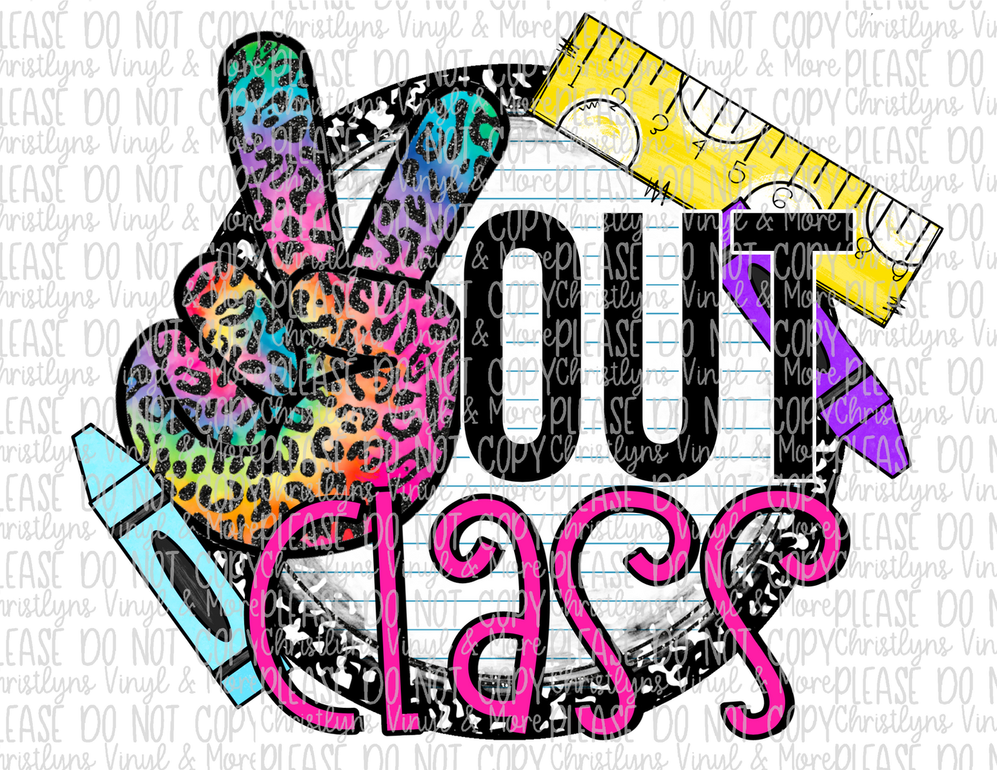 Peace Out School Sublimation Transfers