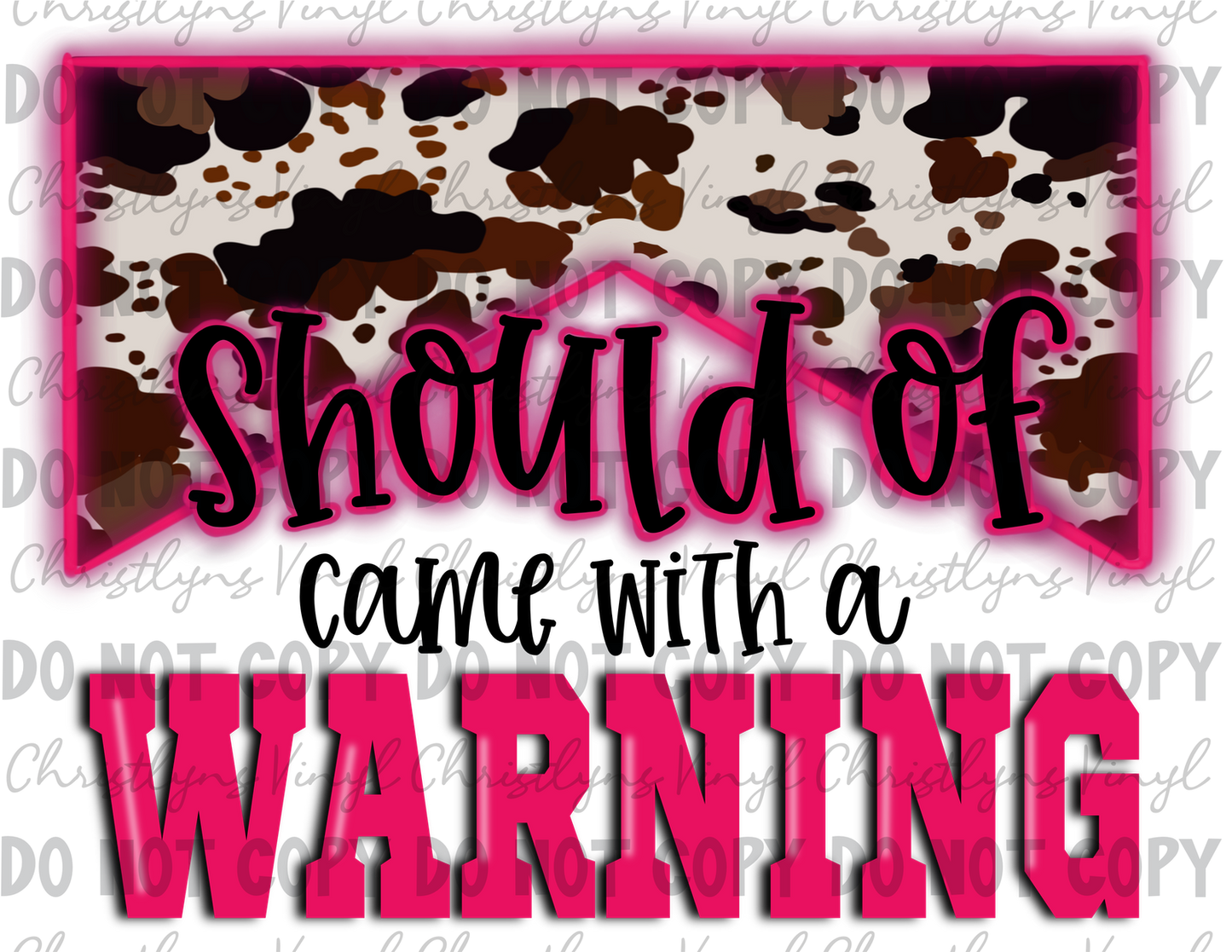 Should of come with a Warning Sublimation Transfer