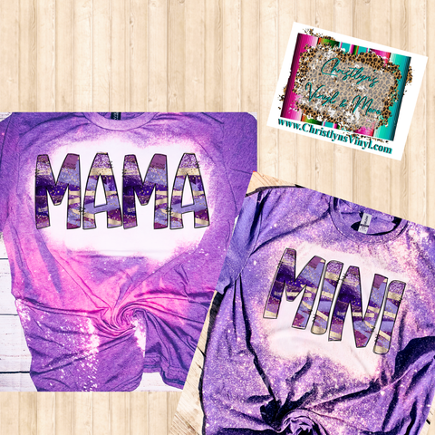 Mama & Mini Purples Gold Matching Sublimation Transfer