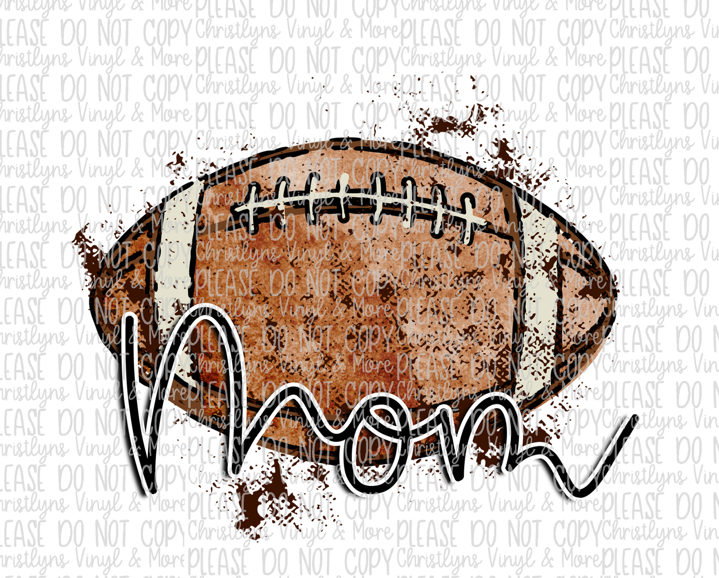 Mom Football White Shirt or Sublimation Transfer