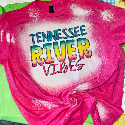 Tennessee River Vibes Bleached Tee, Sublimation Transfer, or Digital