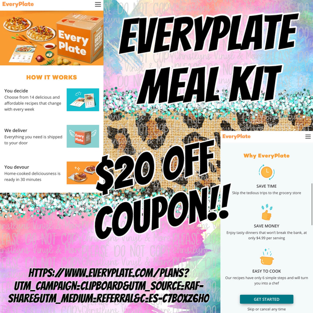 EVERYPLATE MEAL KIT PLUS I HAVE A $20 OFF DISCOUNT CODE FOR YOUR FIRST BOX!