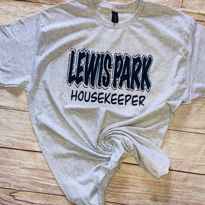 Lewis Park Post Acute Black Doodle Grey Tee