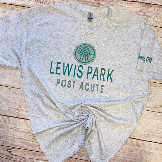 Lewis Park Post Acute Logo Grey Tee