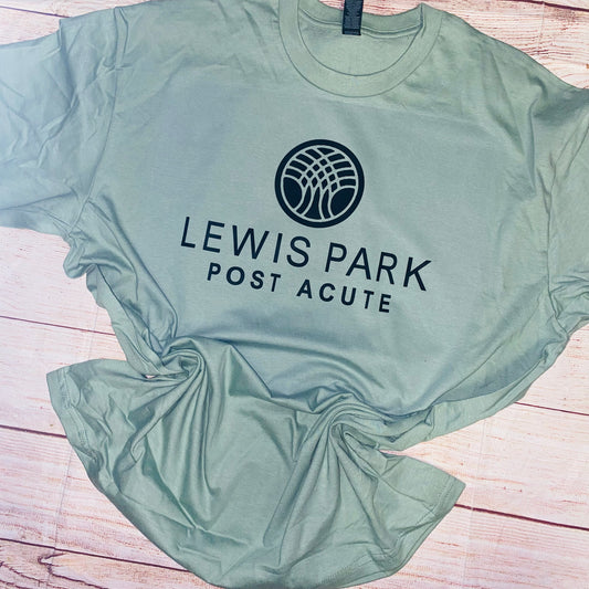 Lewis Park Post Acute Olive Black Logo Tee