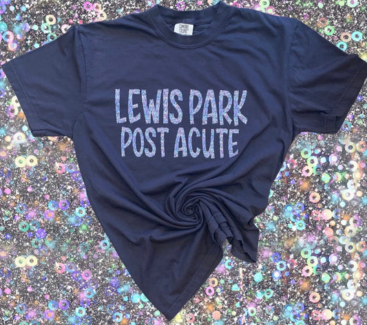 Lewis Park Post Acute Faux Sequin Charcoal Tee