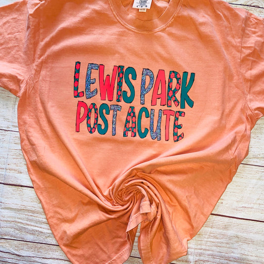 Lewis Park Post Acute Bright Florals Tangerine Tee