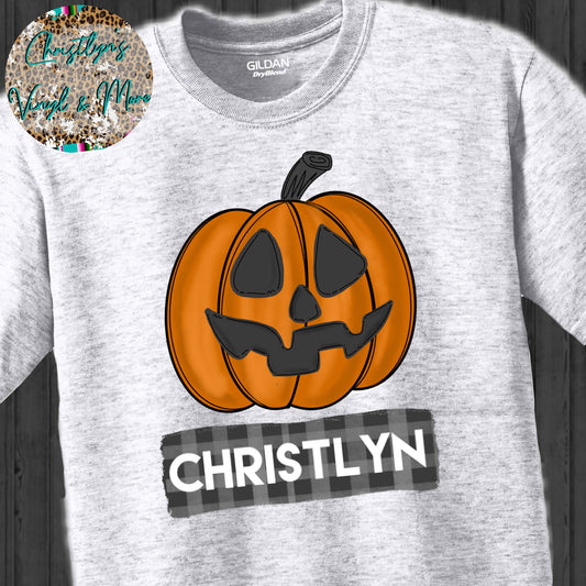 Personalized Jackolantern Sublimation Transfer or White Tee