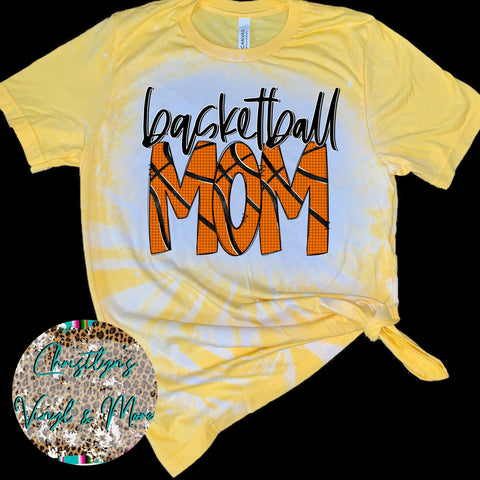 Basketball Mom Sublimation Transfer or White Tee