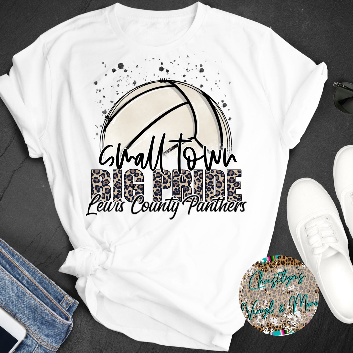 Small Town Big Pride Volleyball Sublimation Transfer or White Tee