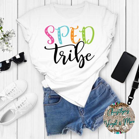 Sped Tribe Sublimation Transfer or White Tee
