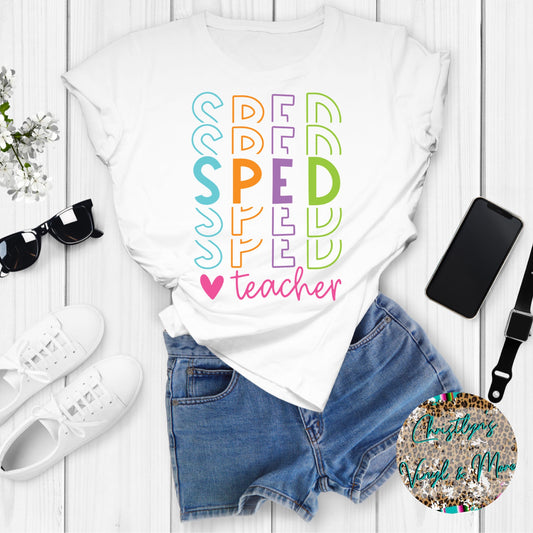 Sped Teacher Sublimation Transfer or White Tee