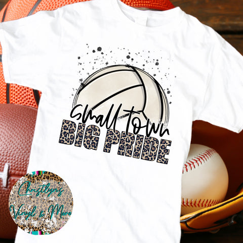 Small Town Big Pride Volleyball 2 Sublimation Transfer or White Tee