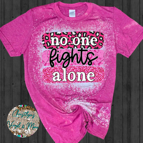 No One Fights Alone Sublimation Transfer or White Tee