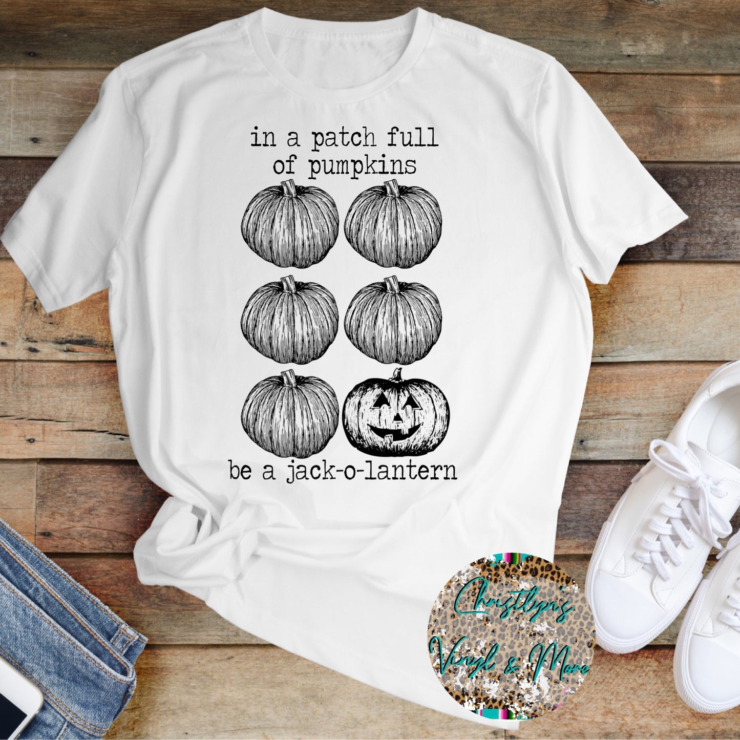 Jackolantern Sublimation Transfer or White Tee