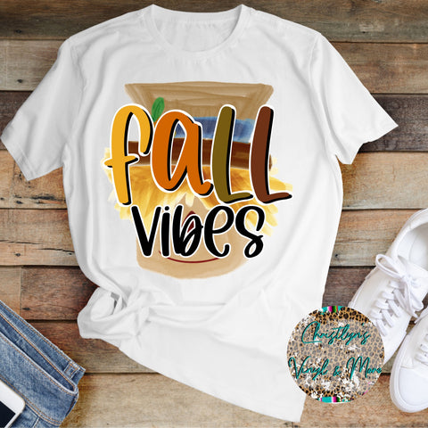 Fall Vibes Sublimation Transfer or White Tee